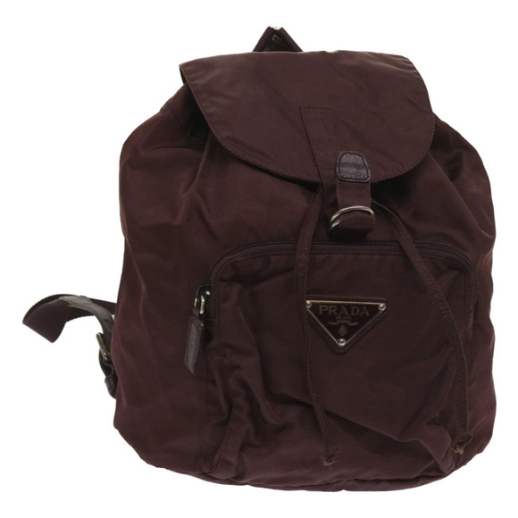 PRADA Backpack Nylon Wine Red Auth bs11789 - Picture 1 of 16